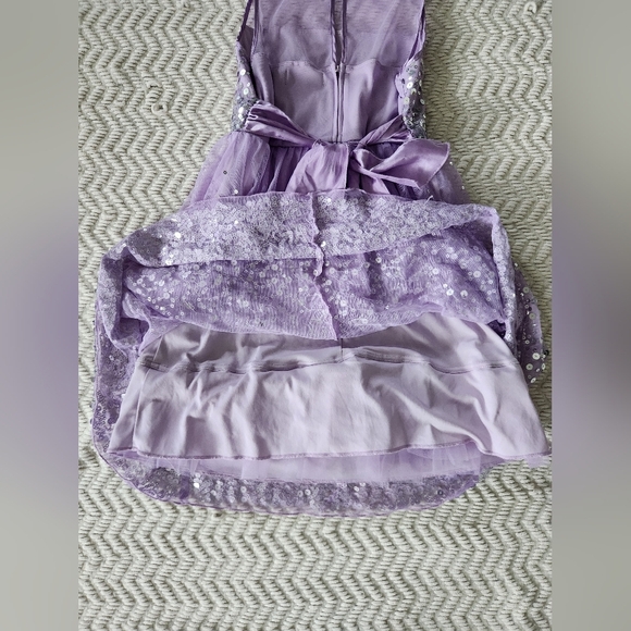 Crystal Doll Sequin Sparkling Purple Kids Dress Girls Size 14 - Picture 6 of 7